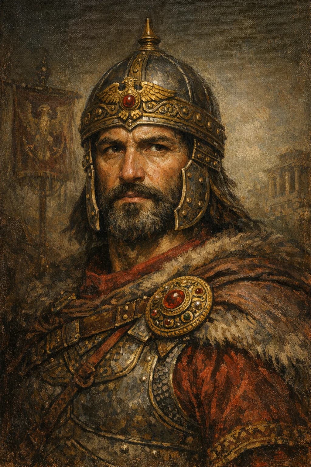 AI-generated portrait of Odoacer, King of Italy