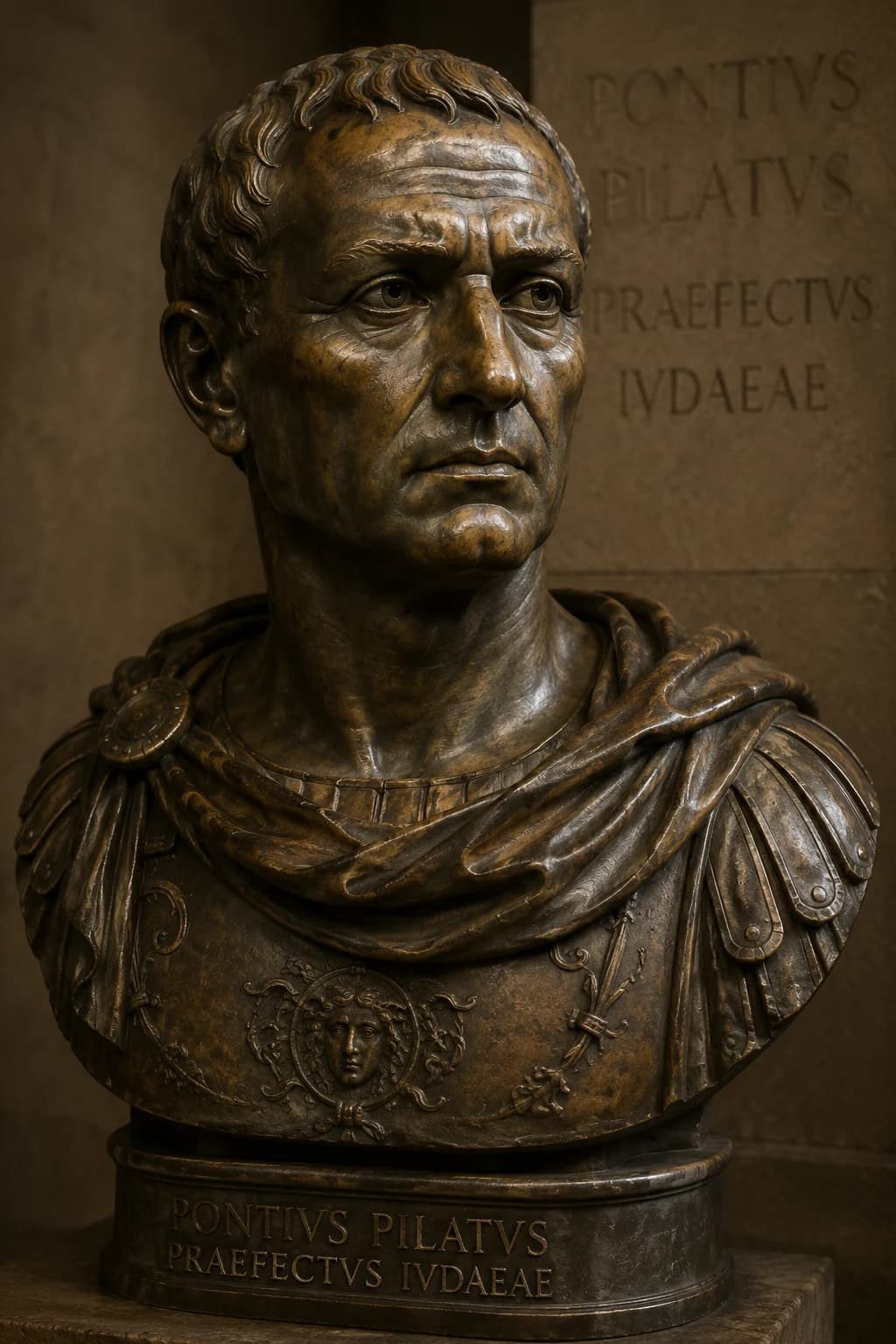 AI-generated portrait of Pontius Pilate as a Roman prefect