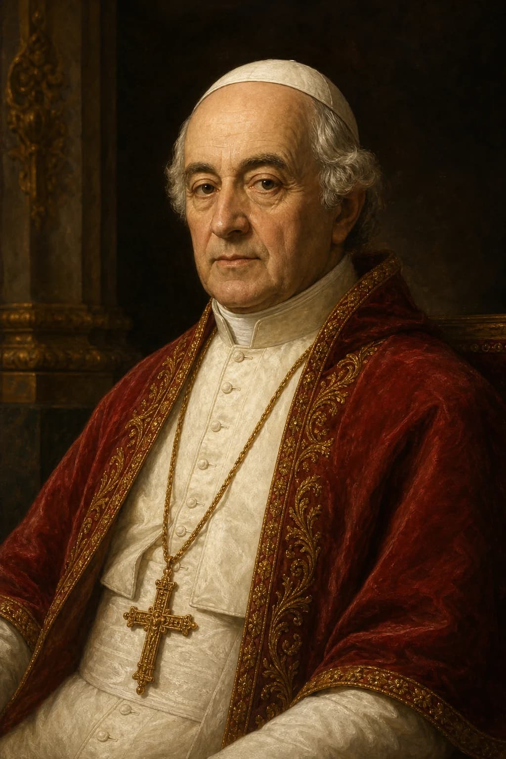 AI-generated portrait of Pope Pius VI in papal robes