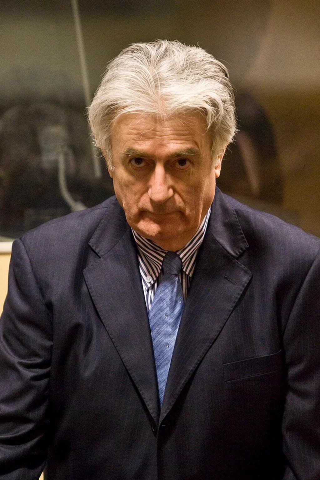 Licensed courtroom photograph of Radovan Karadzic