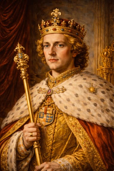 AI-generated portrait of Richard II in medieval royal attire