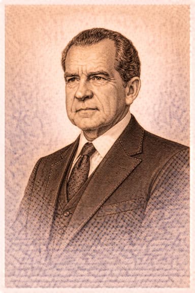 Portrait of Richard Nixon in formal presidential attire