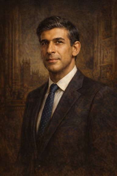 Portrait of Rishi Sunak in formal ministerial attire