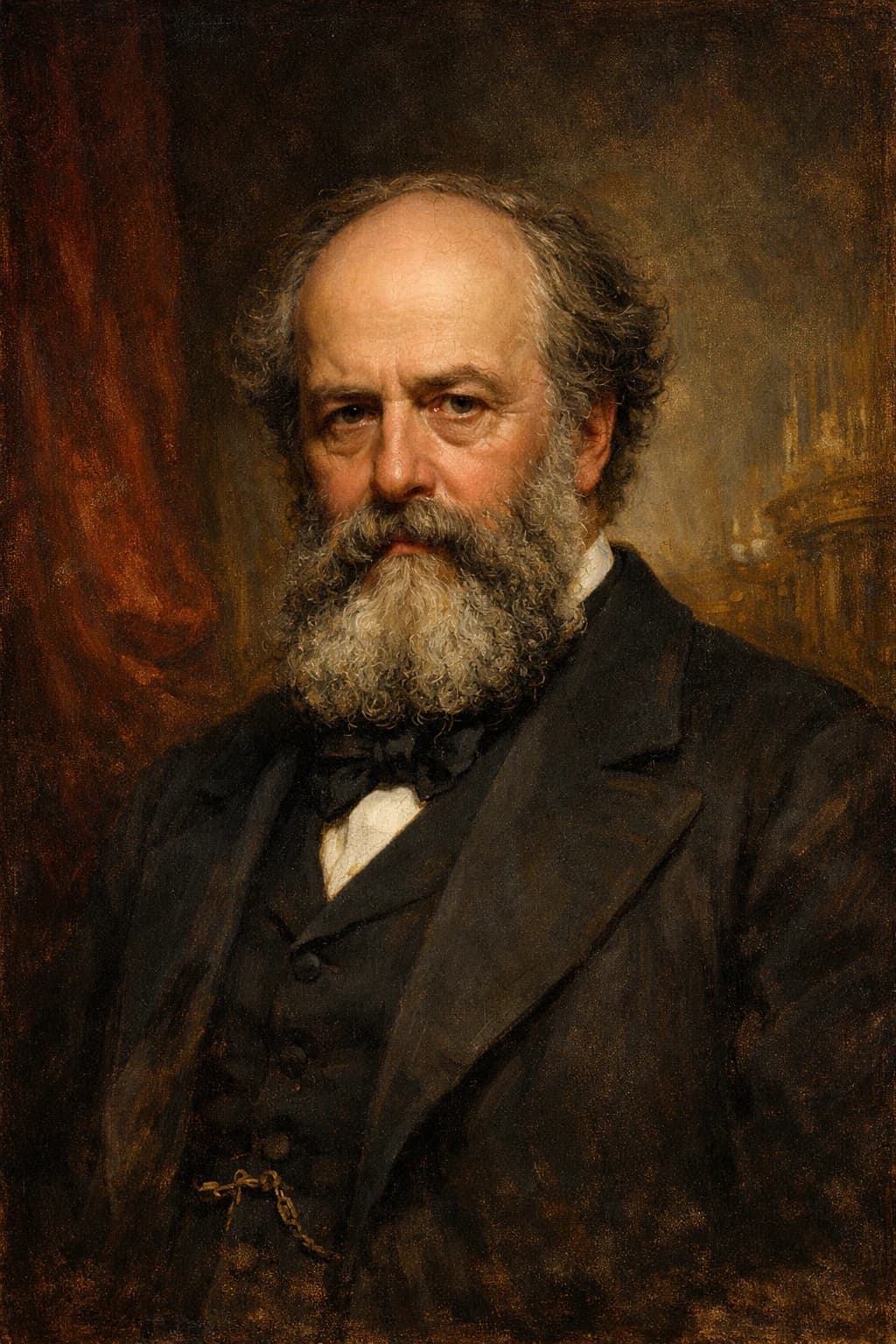 AI-generated portrait of Lord Salisbury in formal Victorian attire