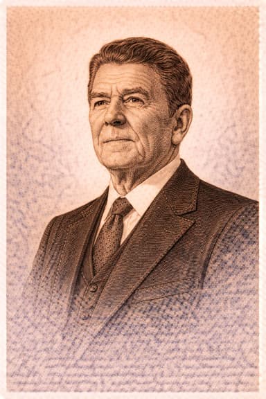 Portrait of Ronald Reagan in formal presidential attire
