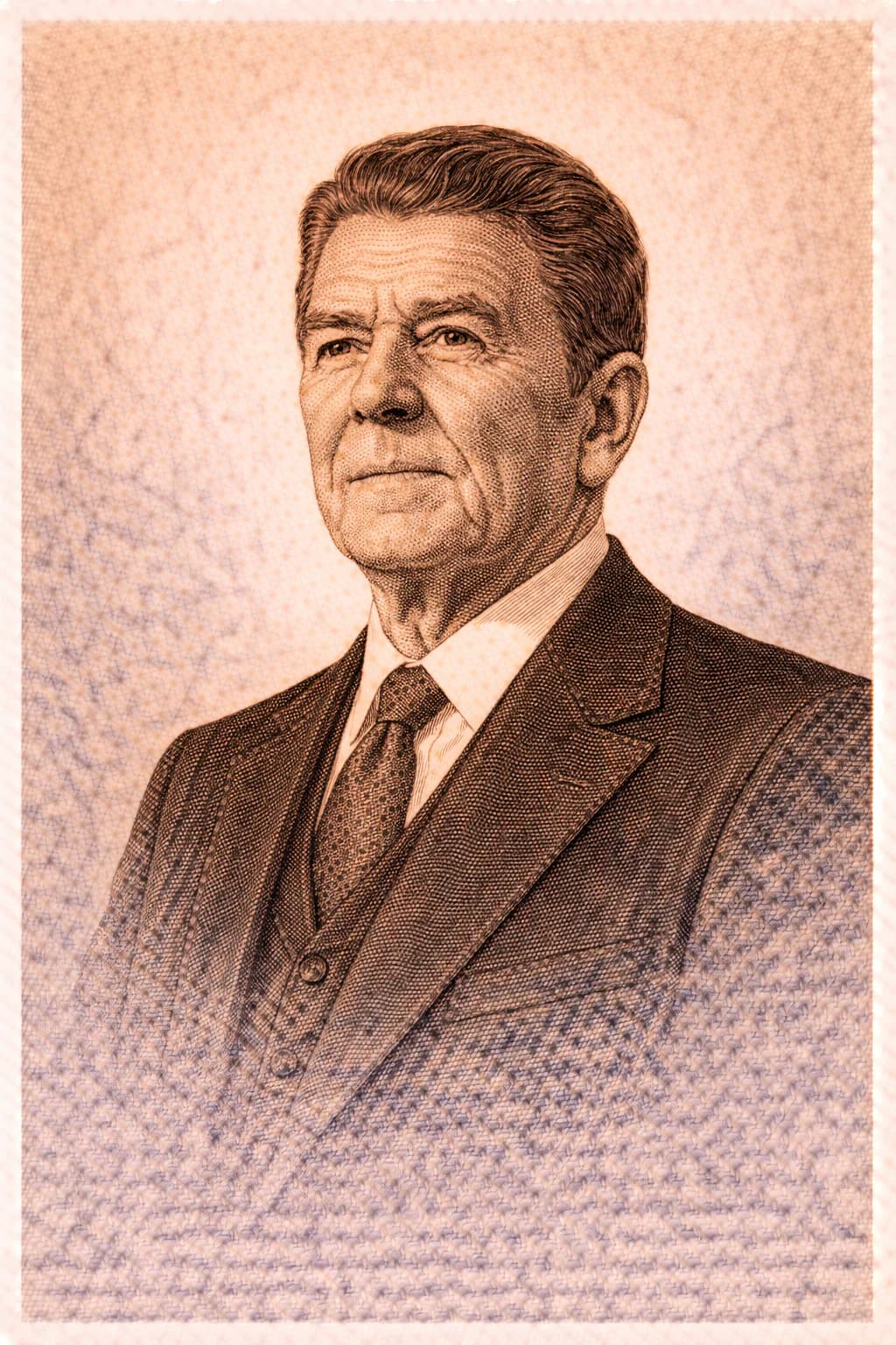 Portrait of Ronald Reagan in formal presidential attire