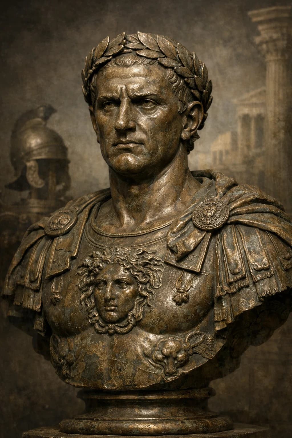 AI-generated portrait of Scipio Africanus in Roman military armour