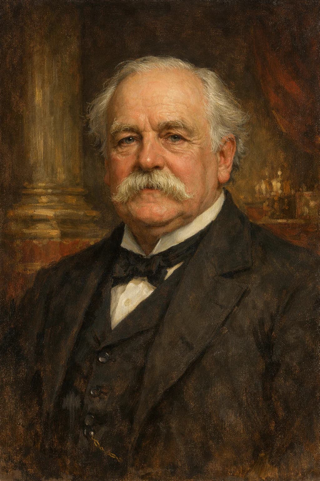 AI-generated portrait of Sir Henry Campbell-Bannerman in formal Edwardian attire