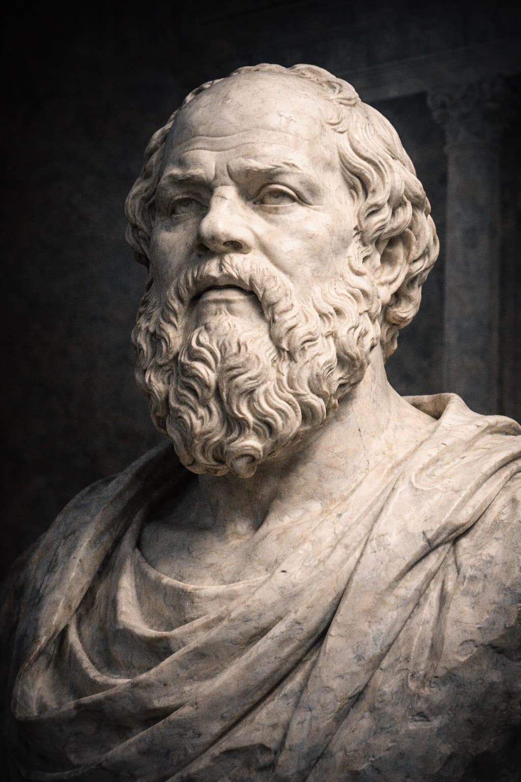 Portrait of Socrates in ancient Greek attire