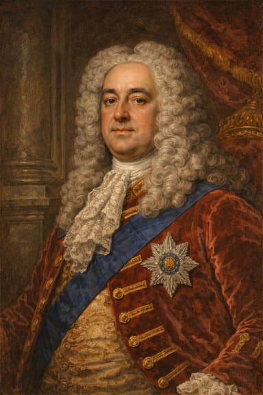 AI-generated portrait of the Duke of Newcastle in formal Georgian attire