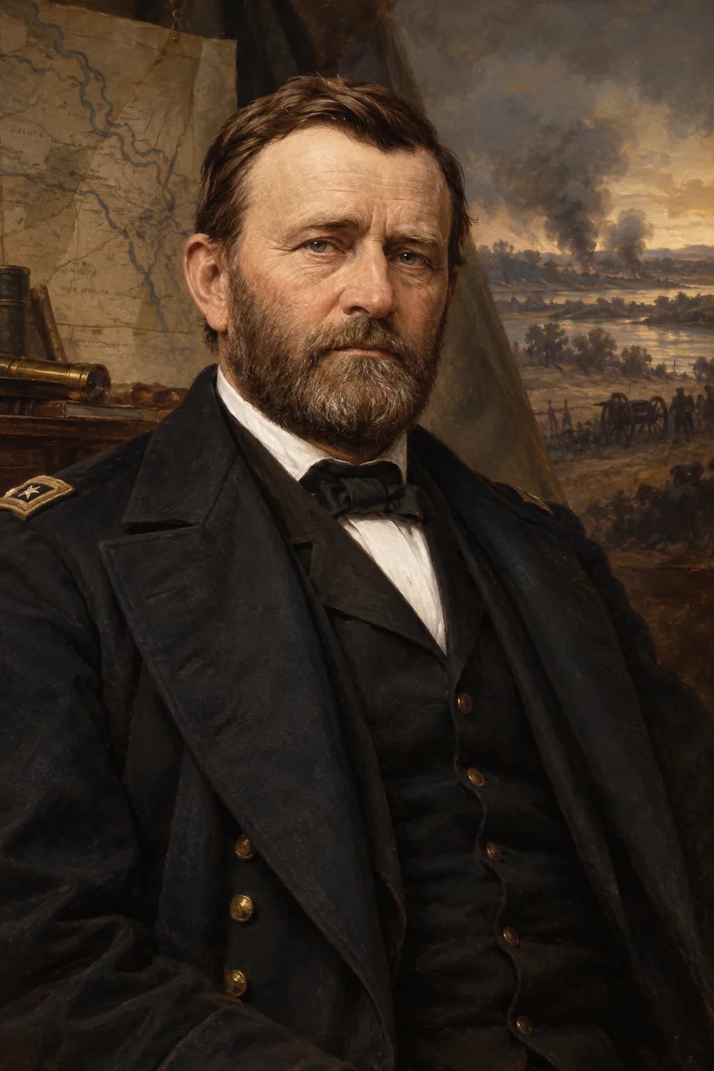 AI-generated portrait of Ulysses S. Grant in Union military uniform