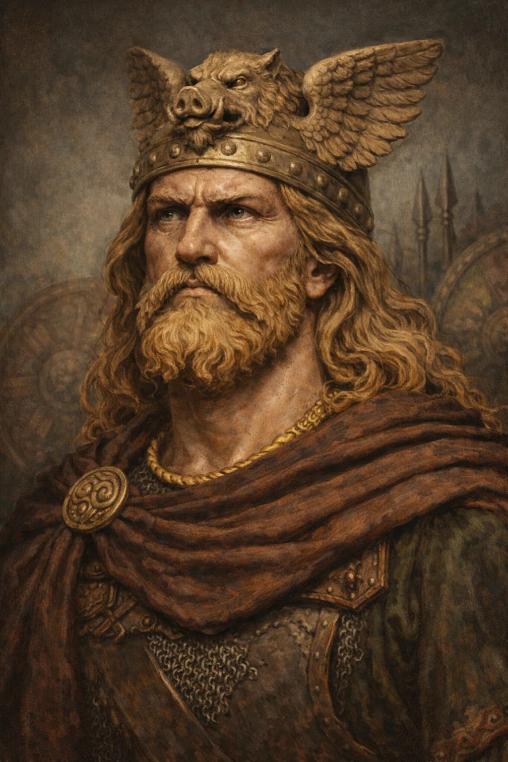 AI-generated portrait of Vercingetorix, Gallic chieftain