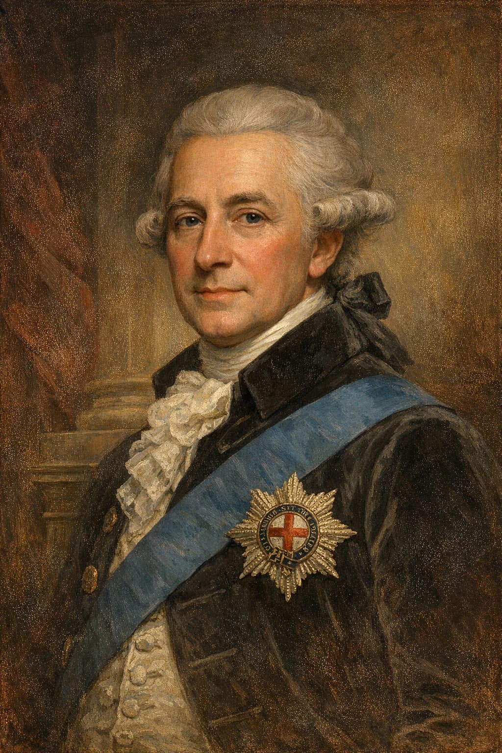 AI-generated portrait of William Cavendish-Bentinck in formal Regency-era attire