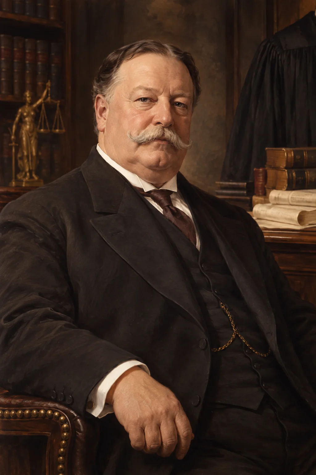 AI-generated portrait of William Howard Taft in formal presidential attire
