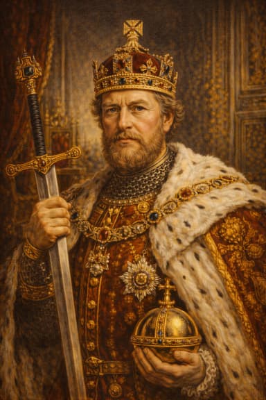 AI-generated portrait of William I in Norman royal armour