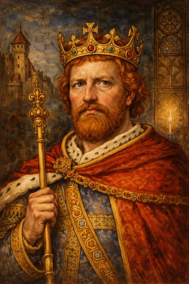 AI-generated portrait of William II in medieval royal attire