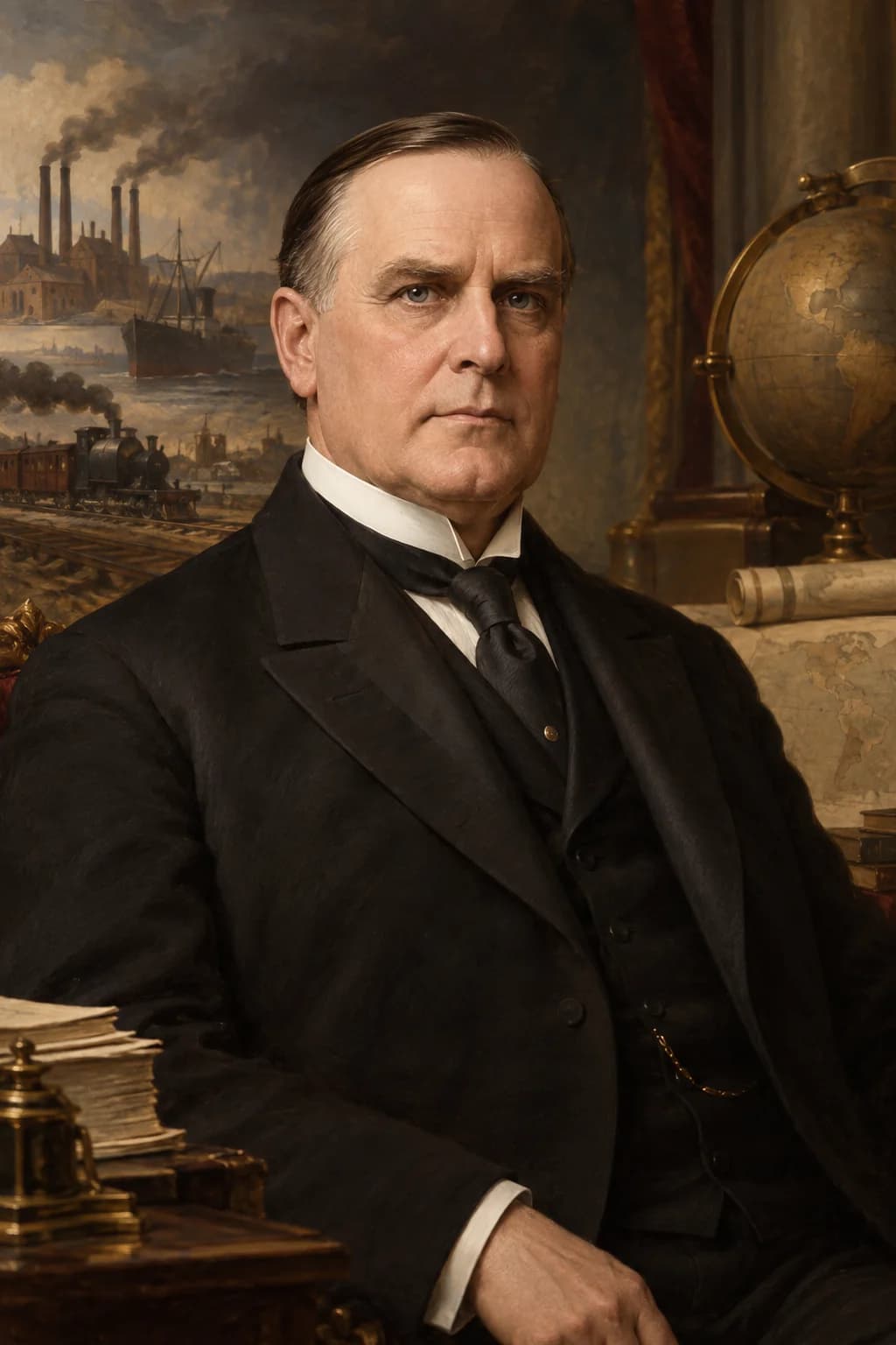 AI-generated portrait of William McKinley in formal presidential attire