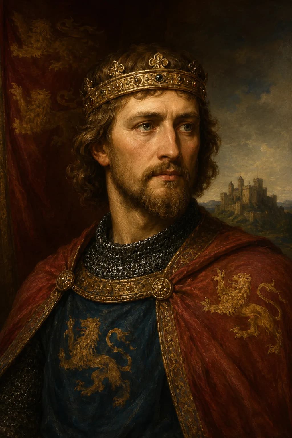 AI-generated portrait of William of Aquitaine in ducal robes