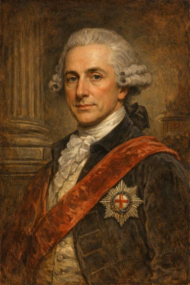 AI-generated portrait of the Earl of Shelburne in formal Georgian attire