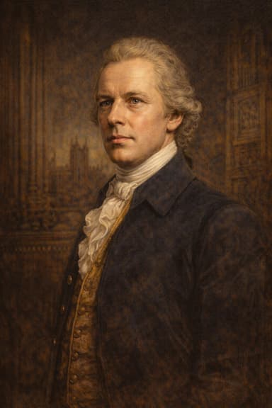 AI-generated portrait of William Pitt the Younger in formal Georgian attire