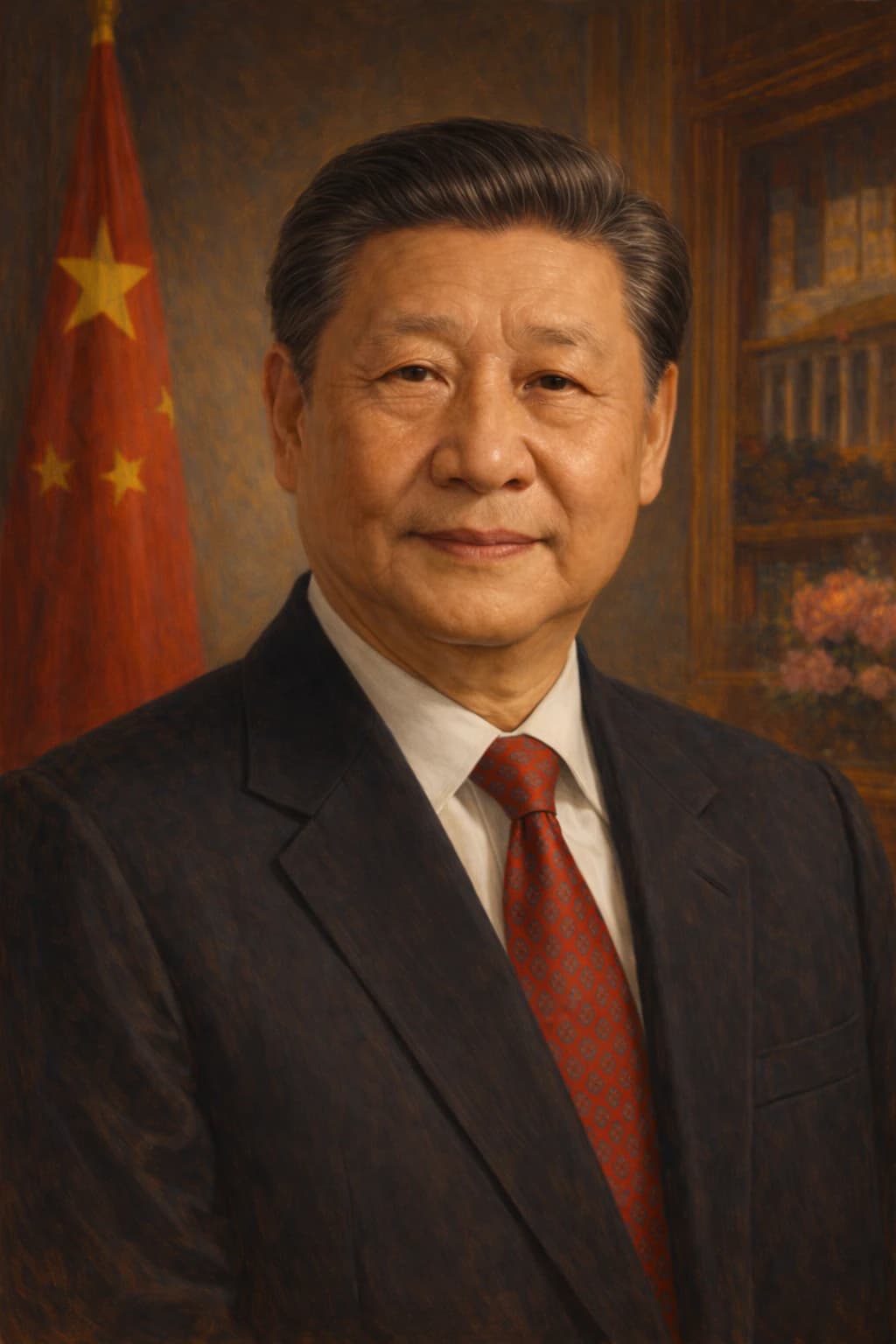 Portrait of Xi Jinping in formal attire