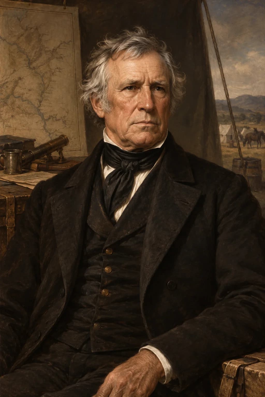 AI-generated portrait of Zachary Taylor in military uniform