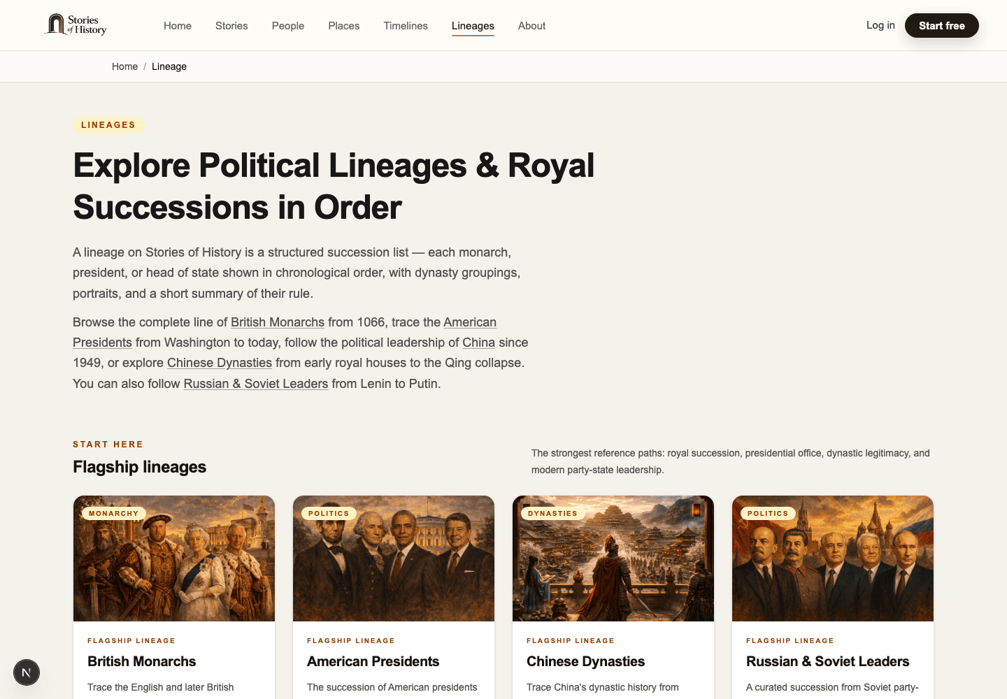 Lineage Hub screenshot