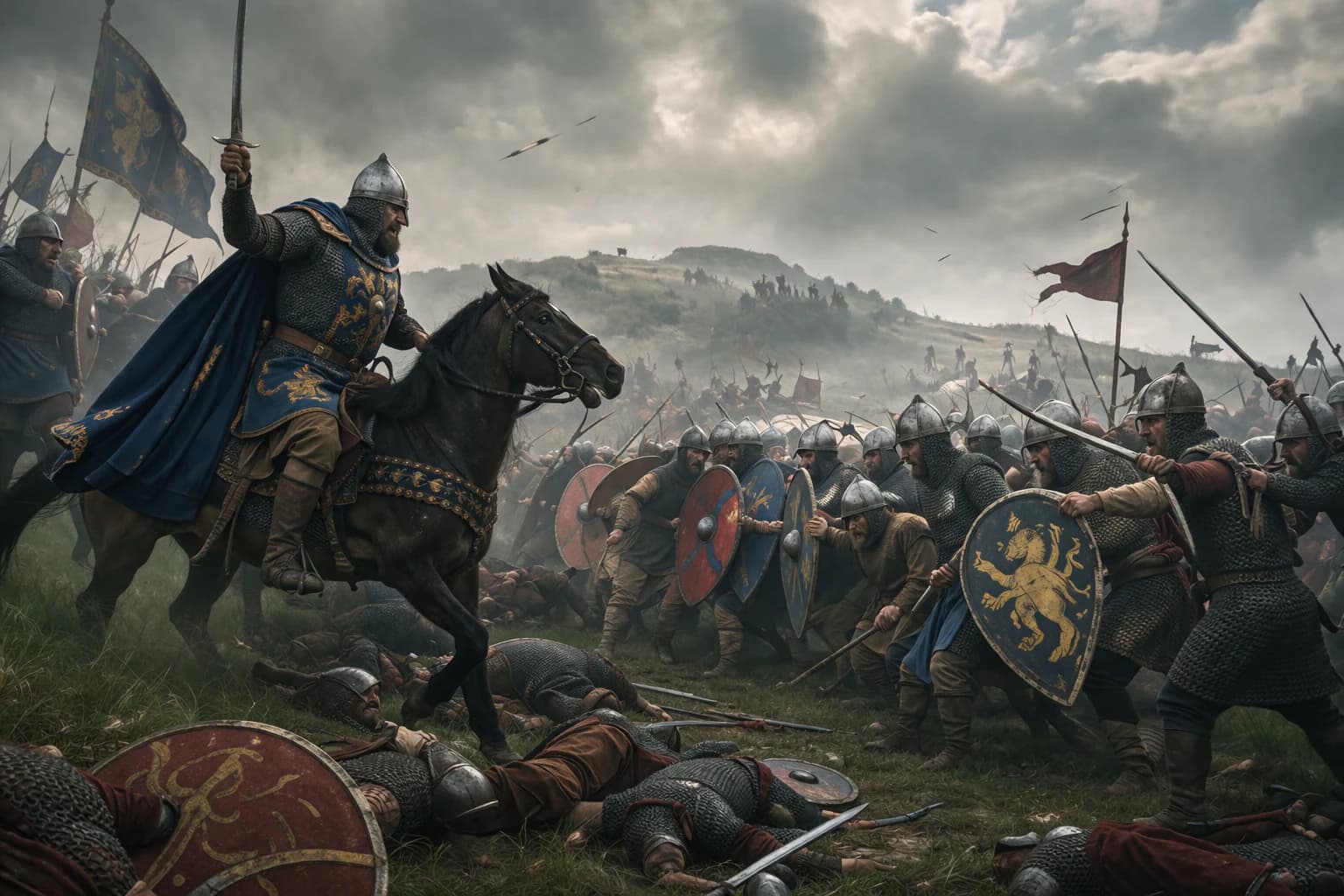 The Battle of Hastings during the Norman Conquest of England in 1066